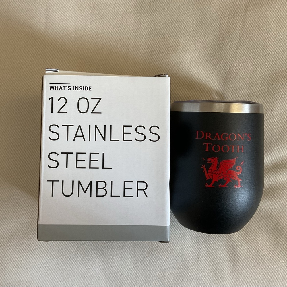 Dragon’s Tooth Stainless Steel Wine Tumbler for Hot or Cold Beverages NIB
